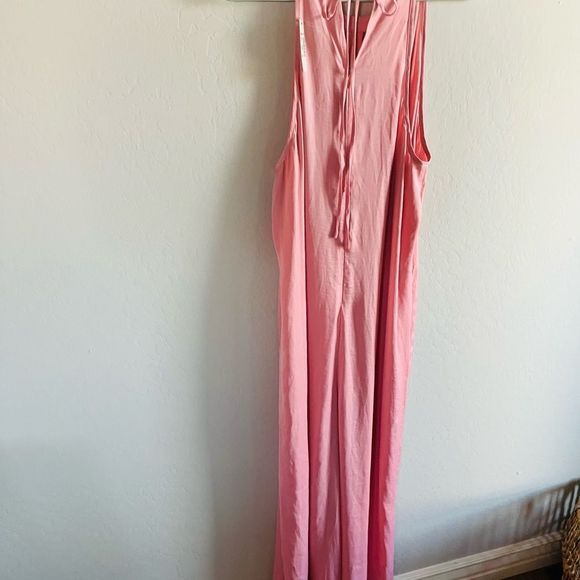 Madewell Women's  Keyhole Halter Wide-Leg Jumpsuit in Pink Icing Size M NWT - Picture 3 of 10